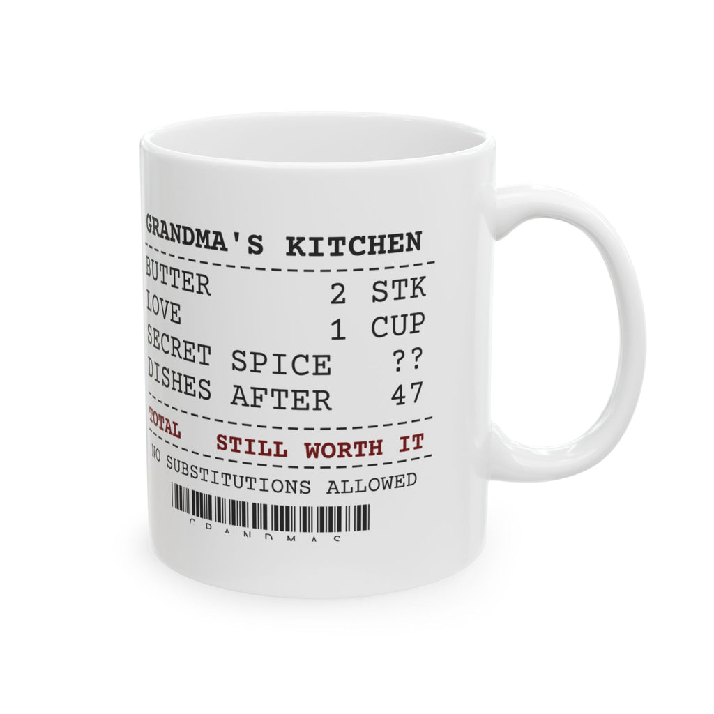 Grandmas Kitchen Receipt Coffee Mug For Cooking