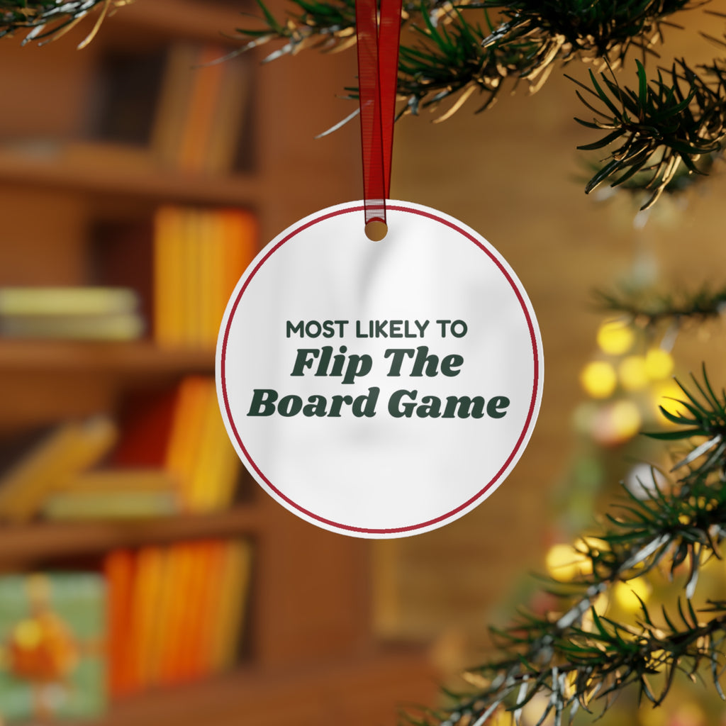 Funny Christmas Ornament Most Likely To Flip The Board Game