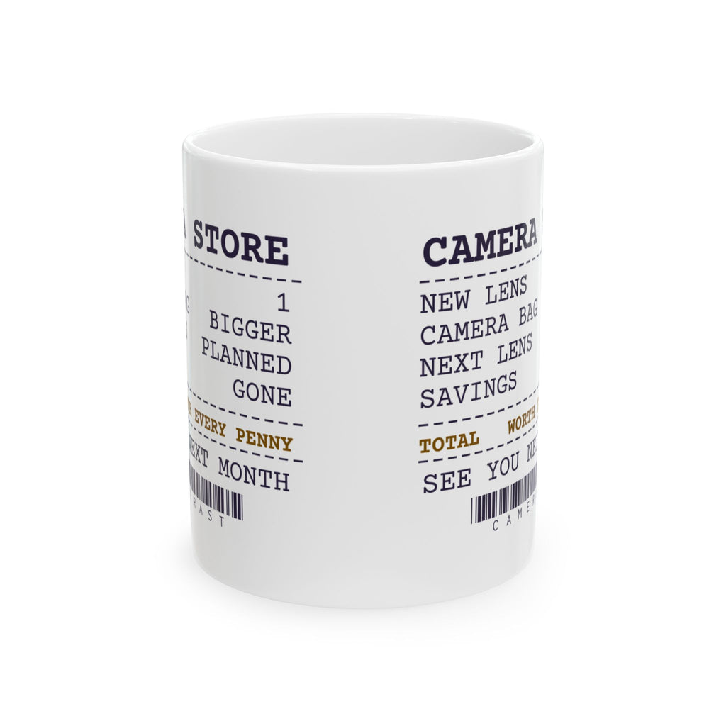 Funny Photographer Mug Camera Store Receipt Savings Gone