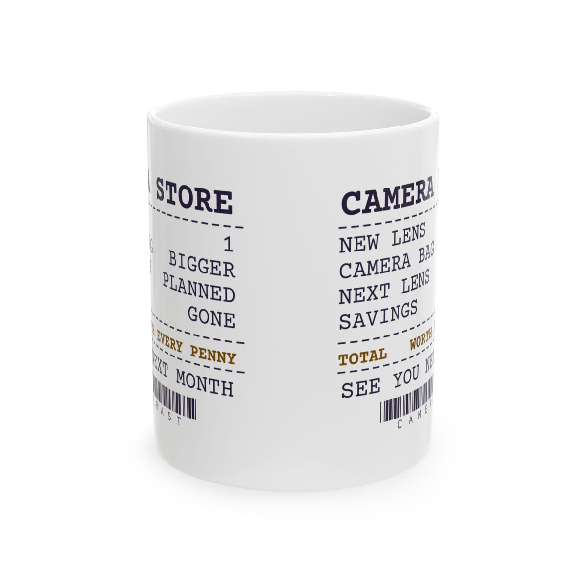 Funny Photographer Mug Camera Store Receipt Savings Gone