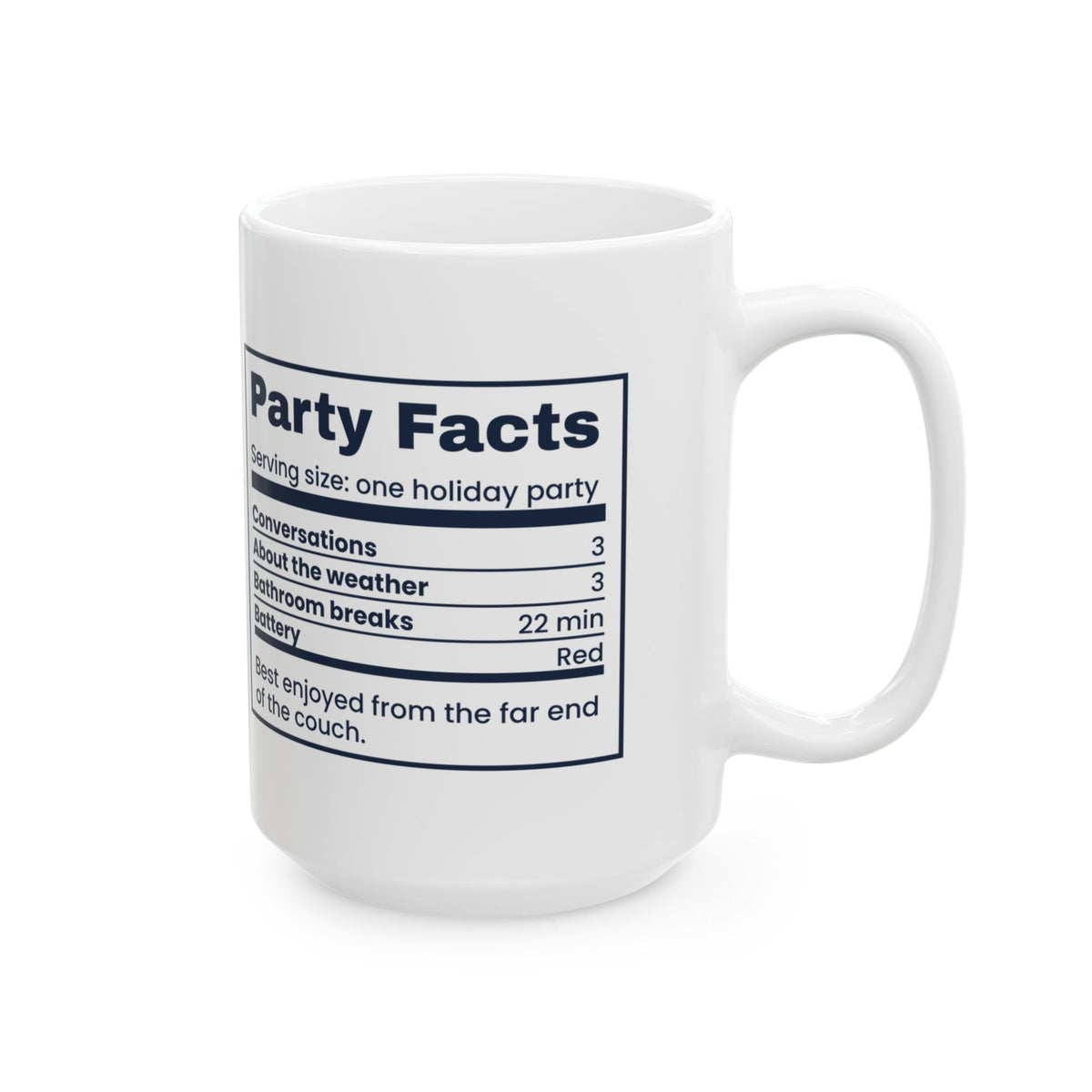 Funny Introvert Christmas Party Coffee Mug Party Nutrition Facts