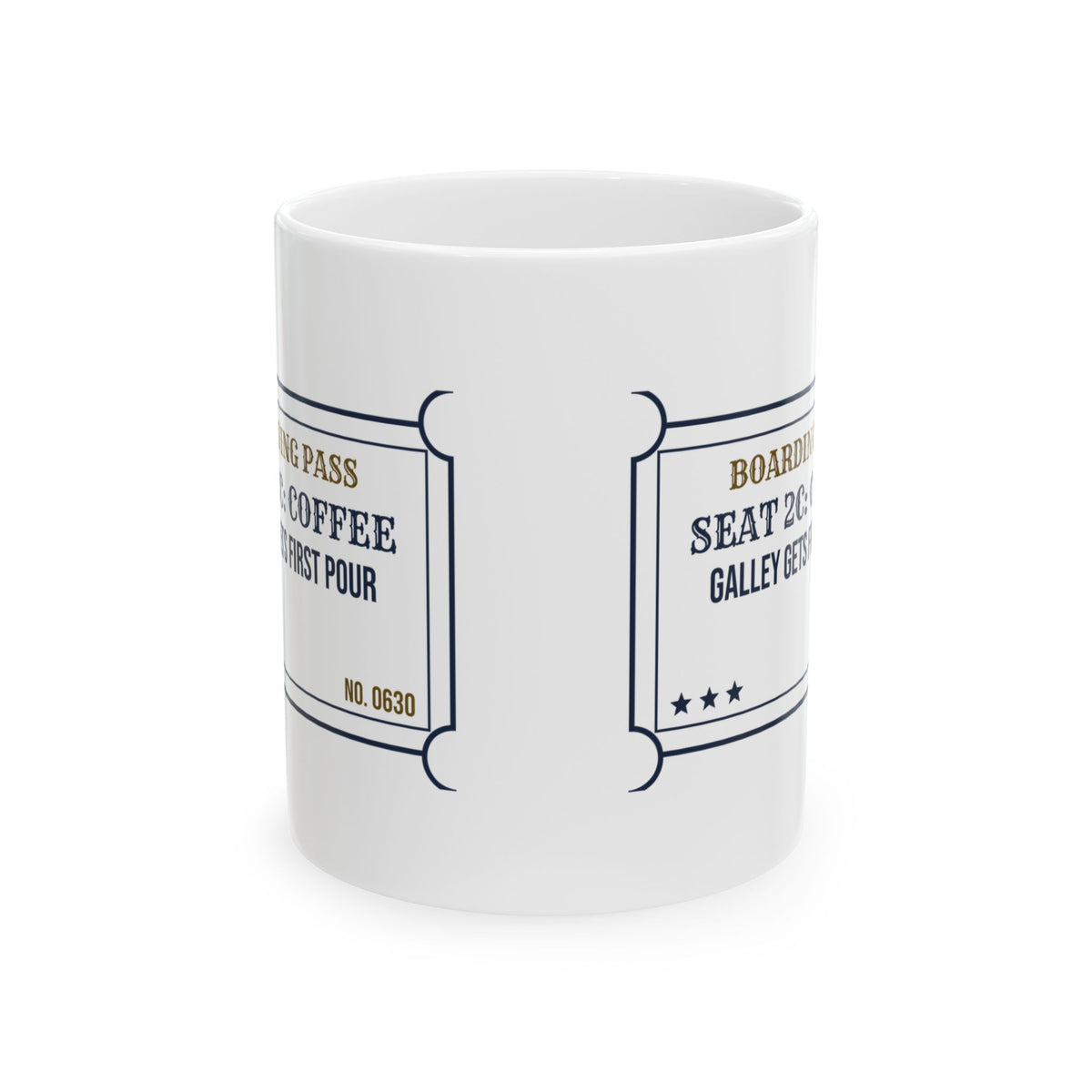 Flight Attendant Coffee Mug Boarding Pass Galley Gets First Pour