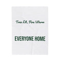 Christmas Throw Blanket Tree Lit Fire Warm Everyone Home Cozy Design