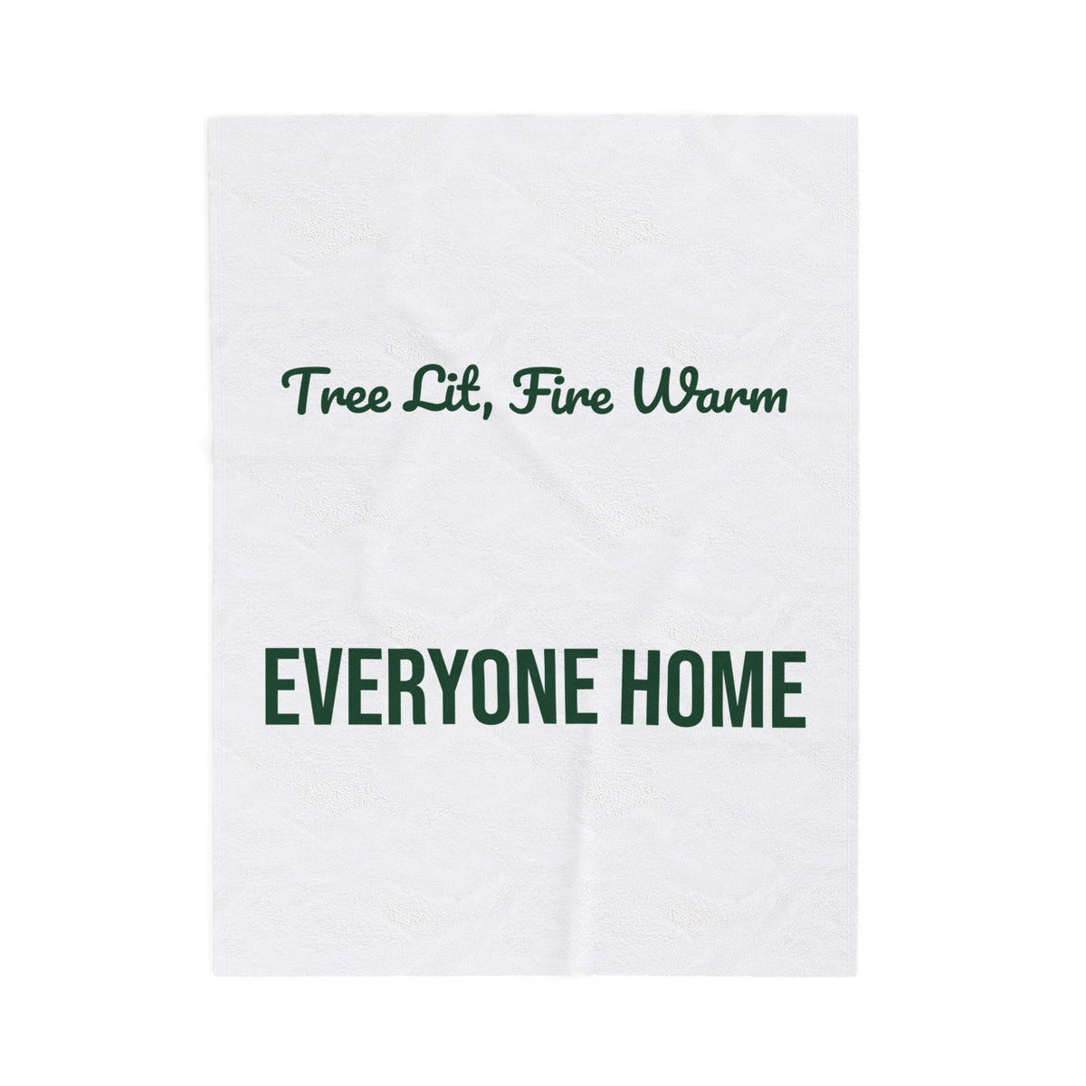 Christmas Throw Blanket Tree Lit Fire Warm Everyone Home Cozy Design