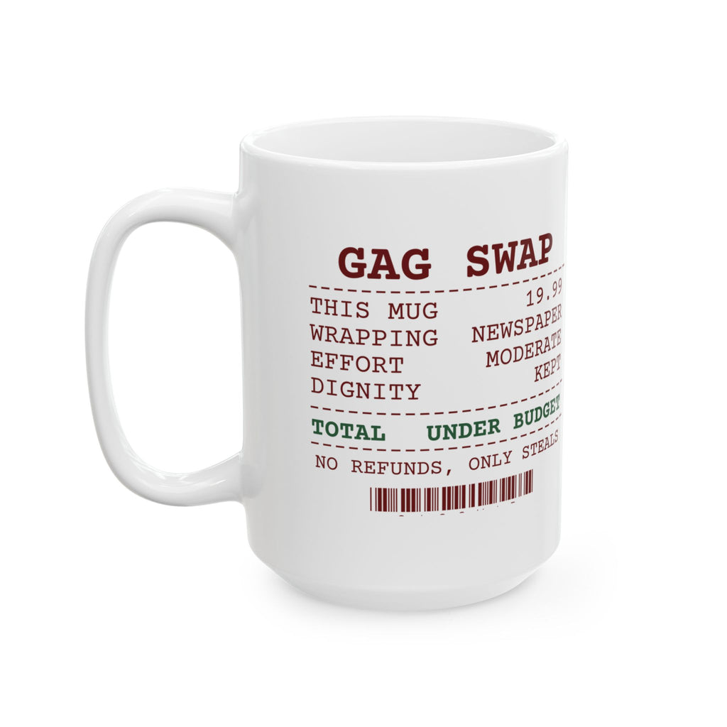 Funny White Elephant Coffee Mug Gag Swap Receipt For Office Exchange