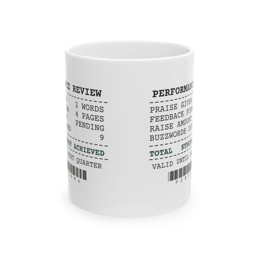 Performance Review Coffee Mug Synergy Achieved For Boss