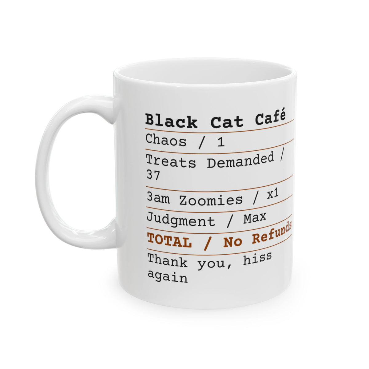 Funny Halloween Mug Black Cat Cafe Receipt For Cat Lovers