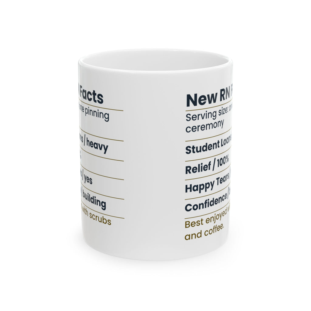 New RN Coffee Mug Funny Nutrition Label For Nursing Graduation