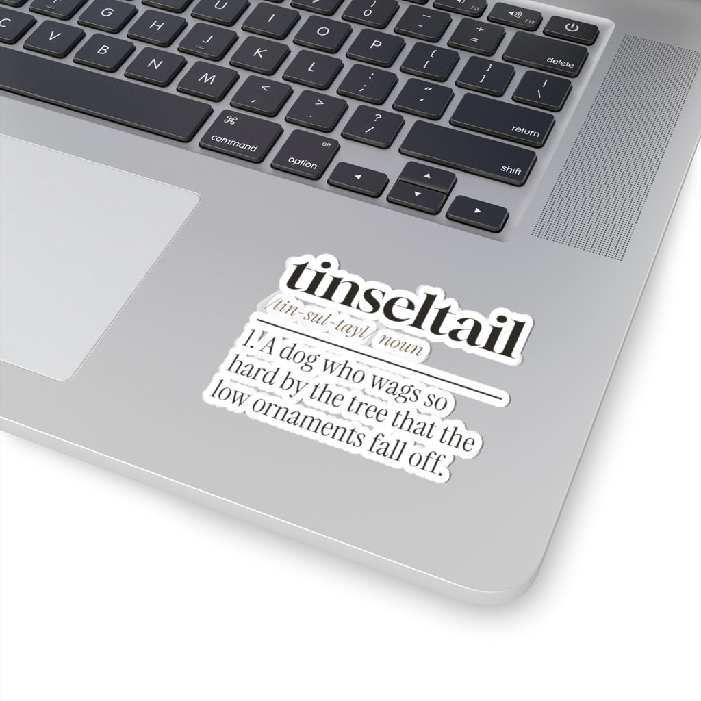 Funny Christmas Dog Sticker Tinseltail Definition For Dog Lovers