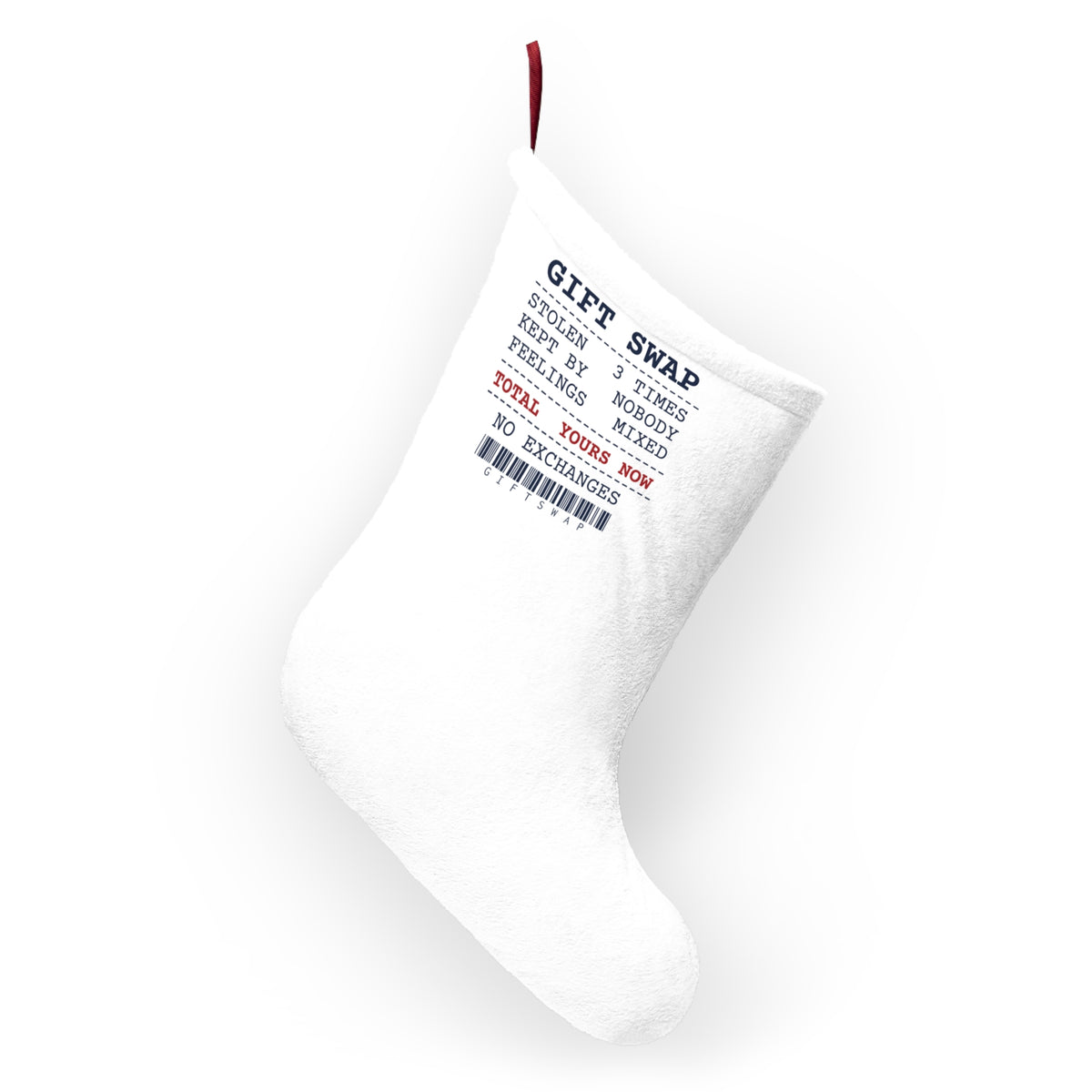 Funny White Elephant Christmas Stocking Stolen Then Abandoned Yours Now