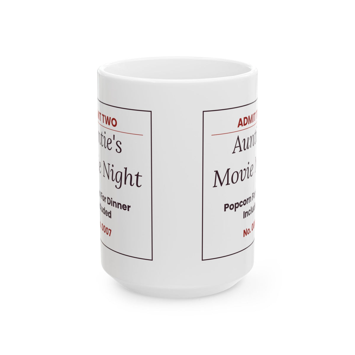 Funny Aunt Coffee Mug Aunties Movie Night Ticket Popcorn For Dinner