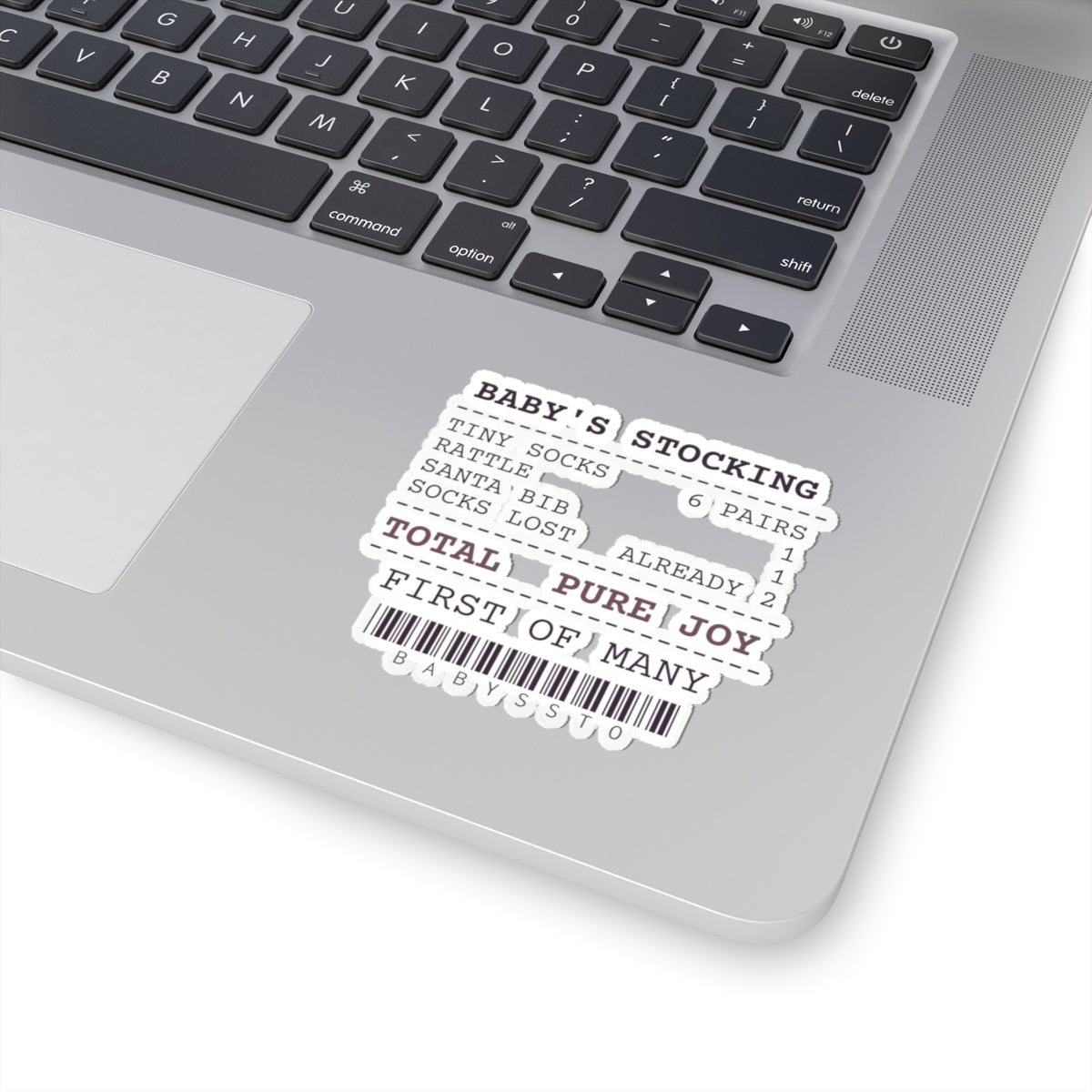 Funny Babys First Christmas Sticker Stocking Receipt For New Parents