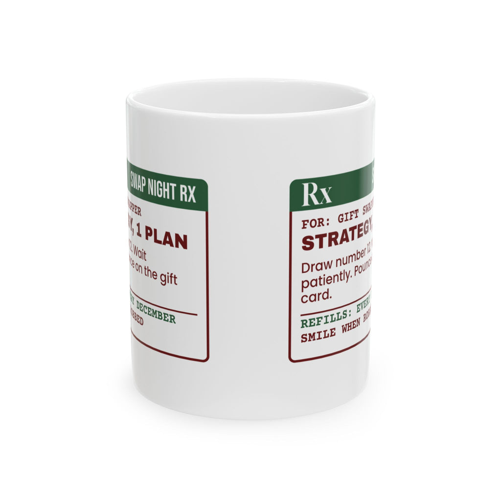 Funny White Elephant Coffee Mug Draw Number 12 Prescription Label
