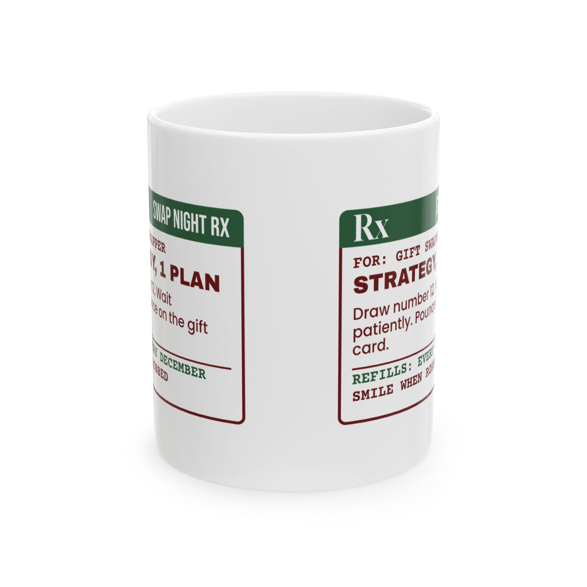 Funny White Elephant Coffee Mug Draw Number 12 Prescription Label
