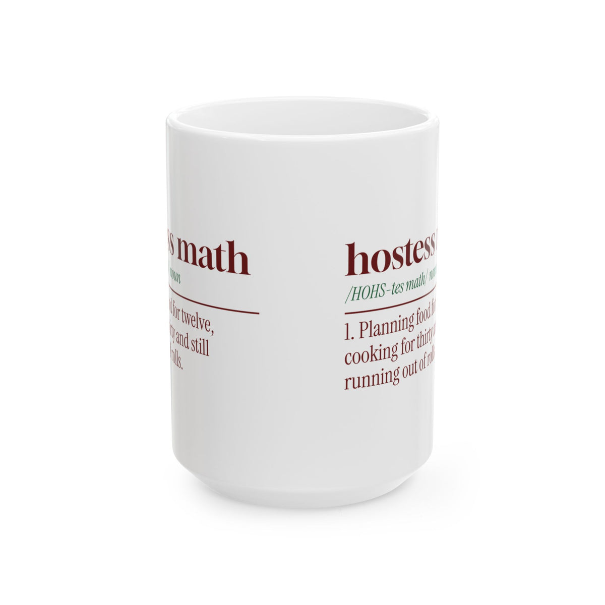 Funny Christmas Host Coffee Mug Hostess Math Dictionary Definition