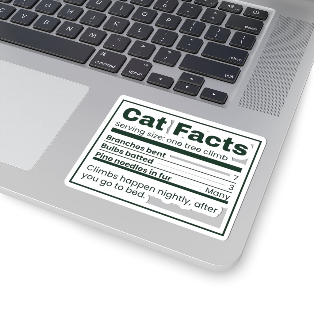 Funny Christmas Tree Cat Sticker Cat Nutrition Facts Label