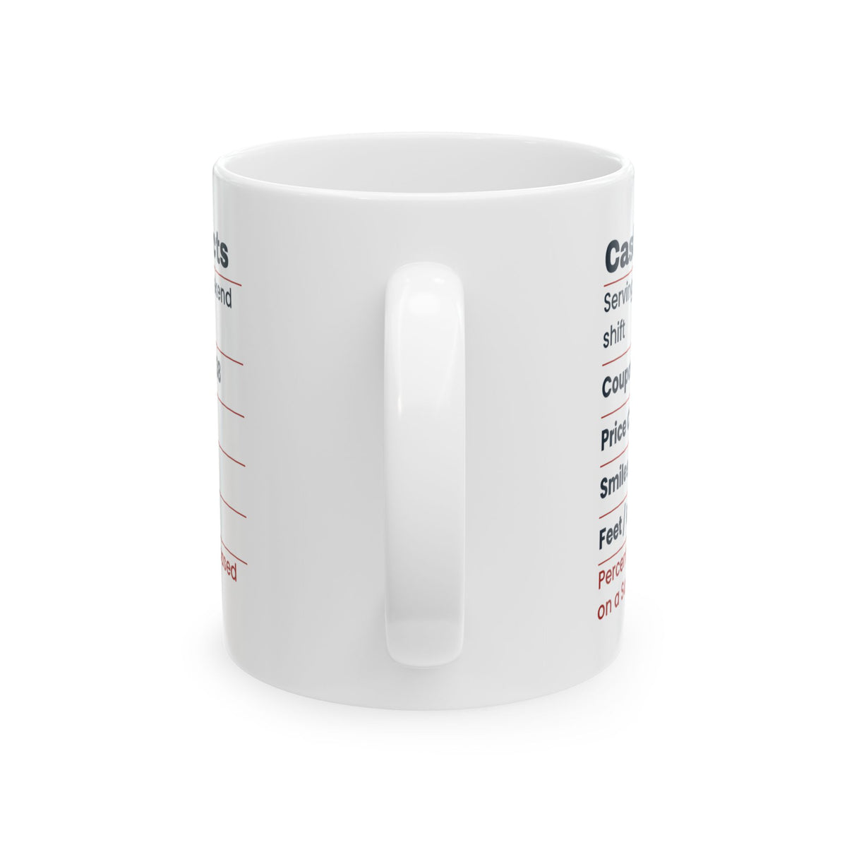 Funny Cashier Coffee Mug Cashier Facts Nutrition Label