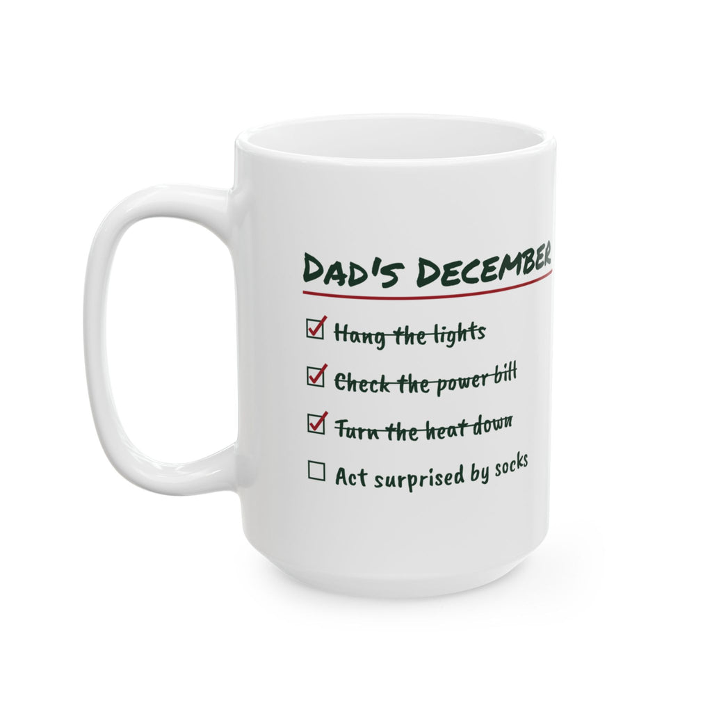 Funny Dad Christmas Coffee Mug Act Surprised By Socks Checklist
