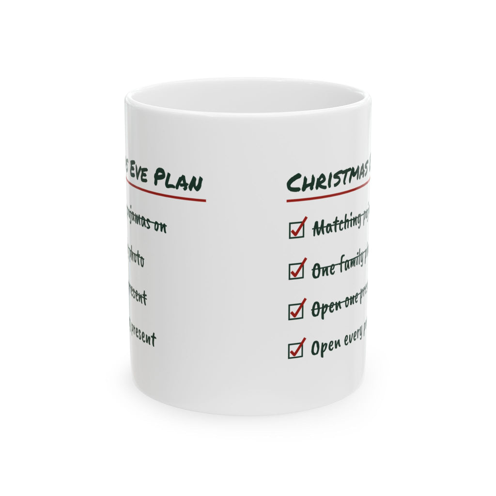 Funny Christmas Coffee Mug Christmas Eve Plan Checklist For Family