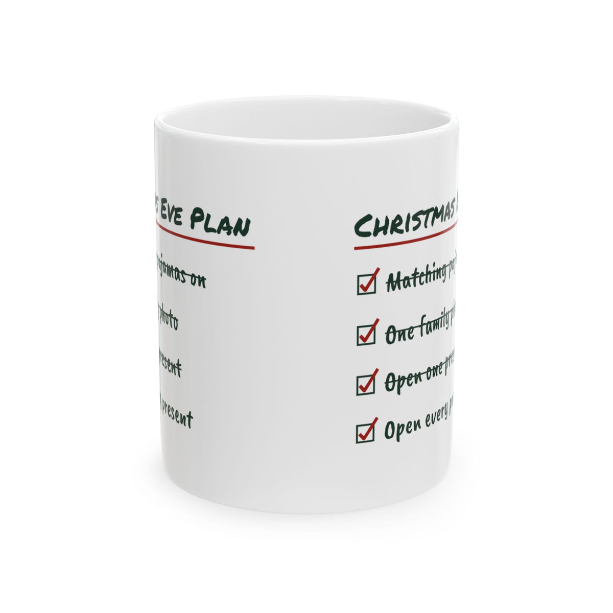 Funny Christmas Coffee Mug Christmas Eve Plan Checklist For Family