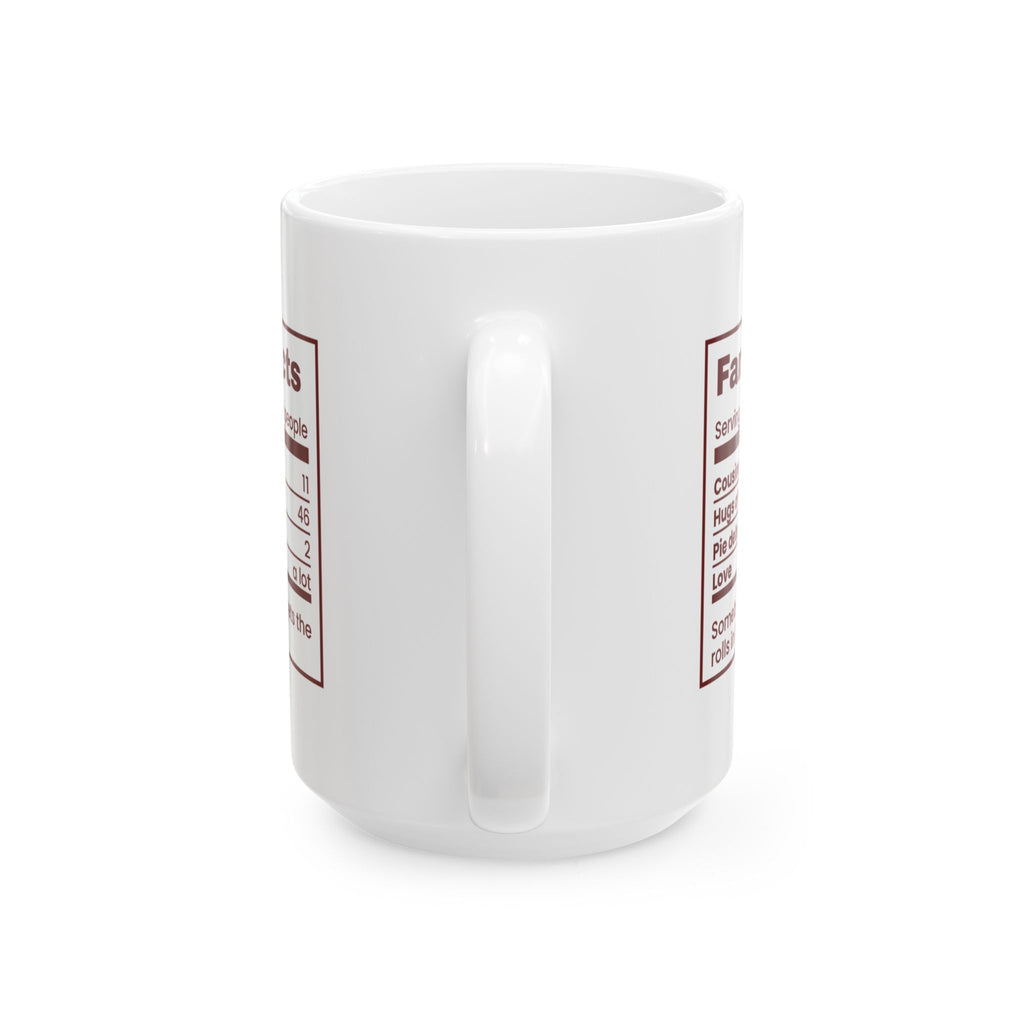 Funny Christmas Family Coffee Mug Family Facts Nutrition Label