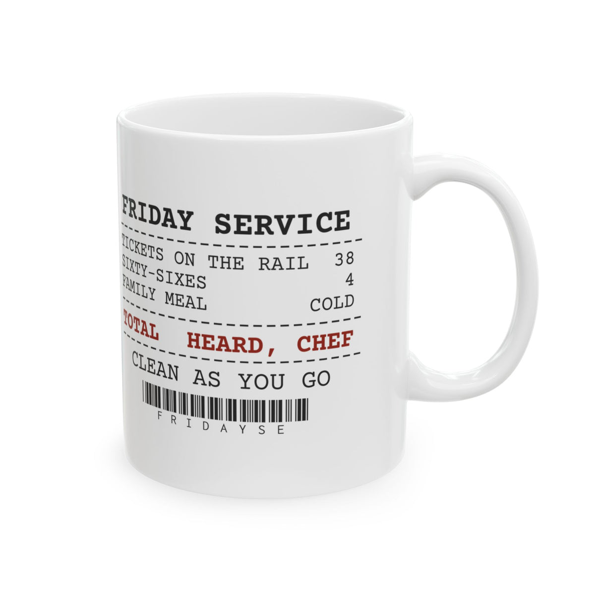 Funny Chef Coffee Mug Thirty-Eight Tickets Heard Chef Receipt