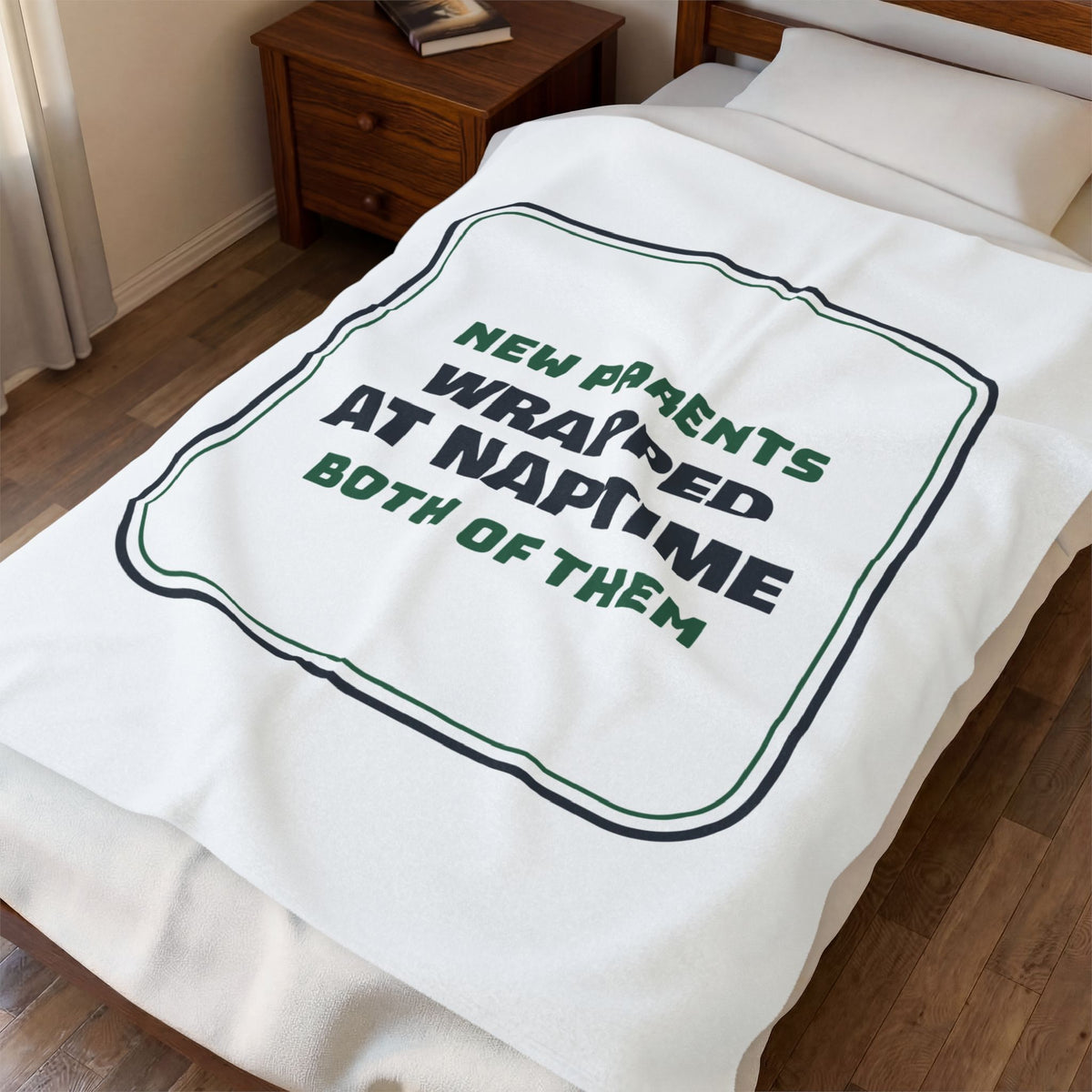 Funny New Parents Christmas Throw Blanket Wrapped At Naptime