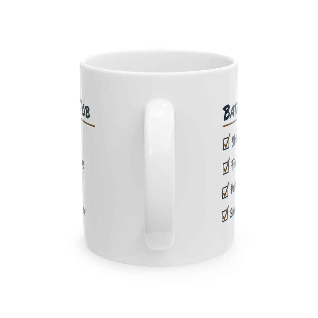 Funny Plumber Coffee Mug Bathroom Job Checklist Shutoff Stuck