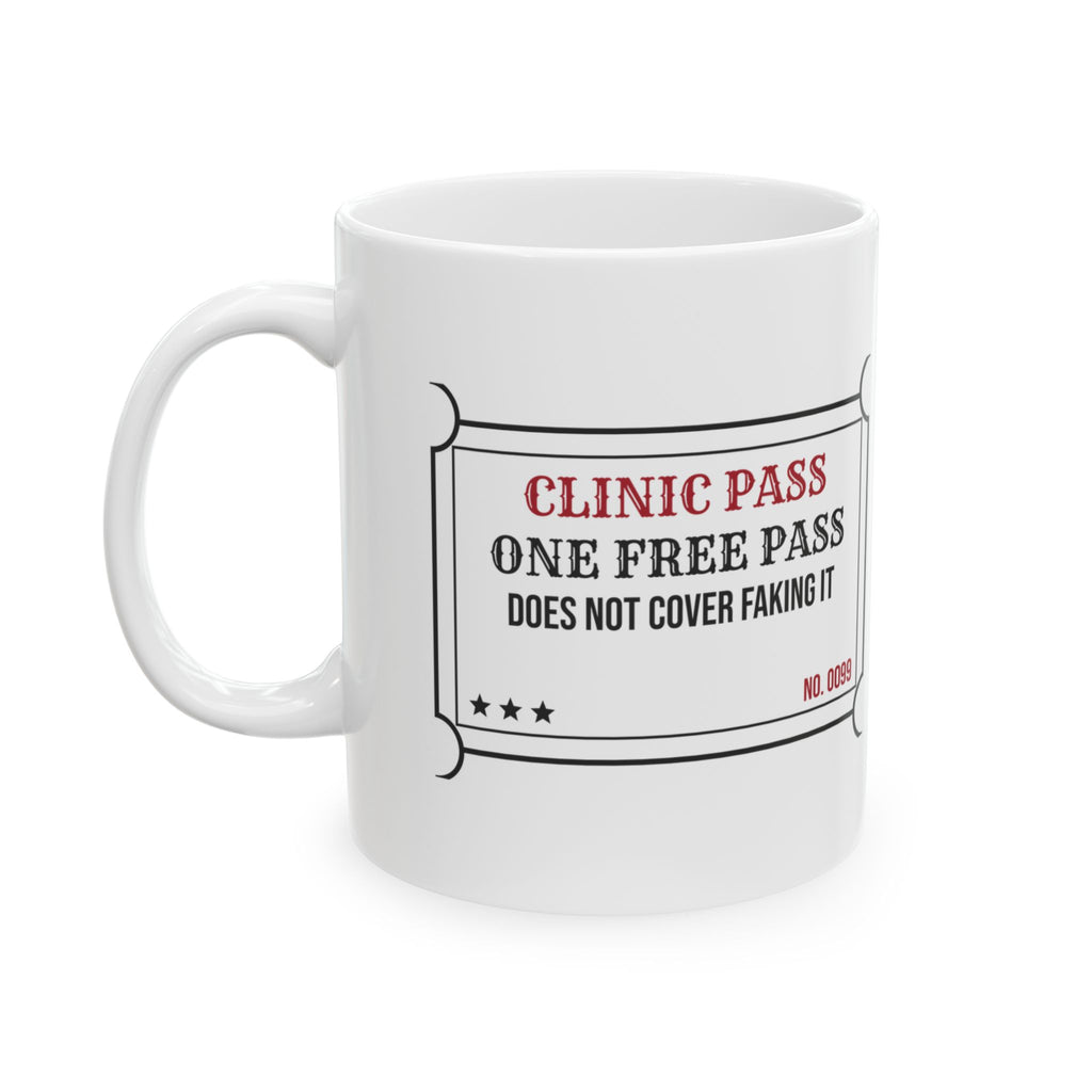 Funny School Nurse Coffee Mug Clinic Pass For School Nurses