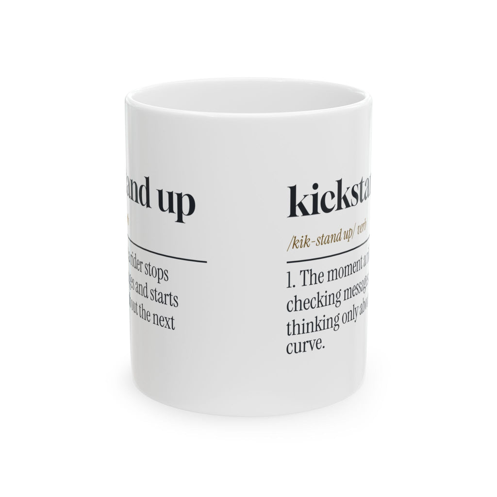 Motorcycle Coffee Mug Kickstand Up Phone Down Definition For Riders