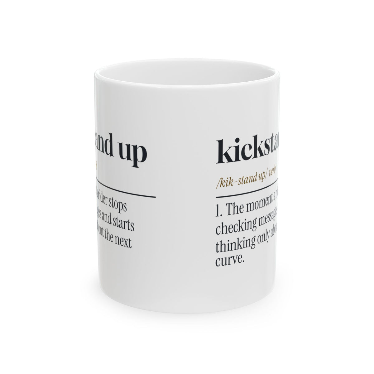 Motorcycle Coffee Mug Kickstand Up Phone Down Definition For Riders