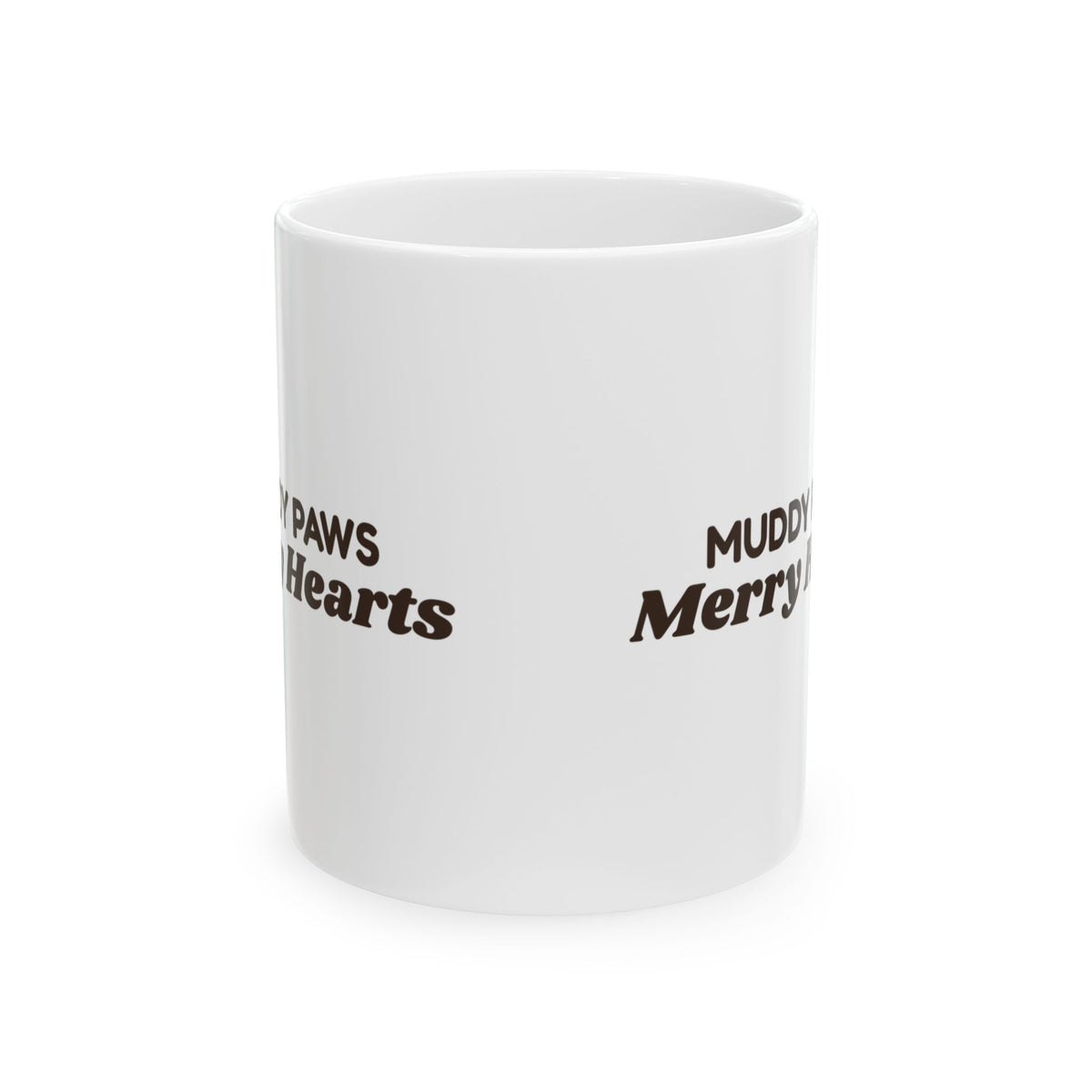 Christmas Dog Coffee Mug Muddy Paws Merry Hearts For Dog Lovers
