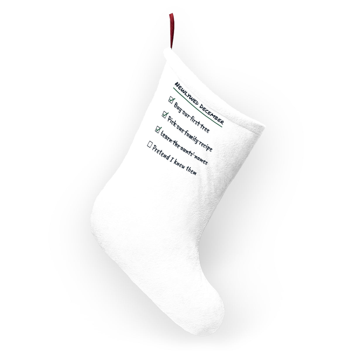 Funny Newlywed Christmas Stocking Learn The Aunts Names Checklist