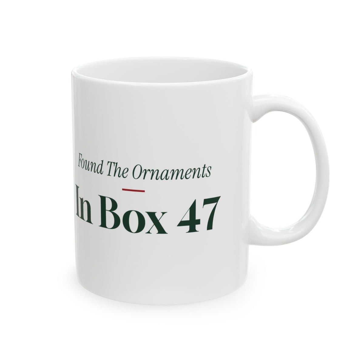 Funny New Home Christmas Coffee Mug Found The Ornaments In Box 47