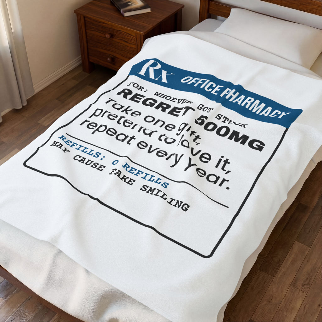 Funny White Elephant Throw Blanket Regret 500mg Prescription Gag Gift