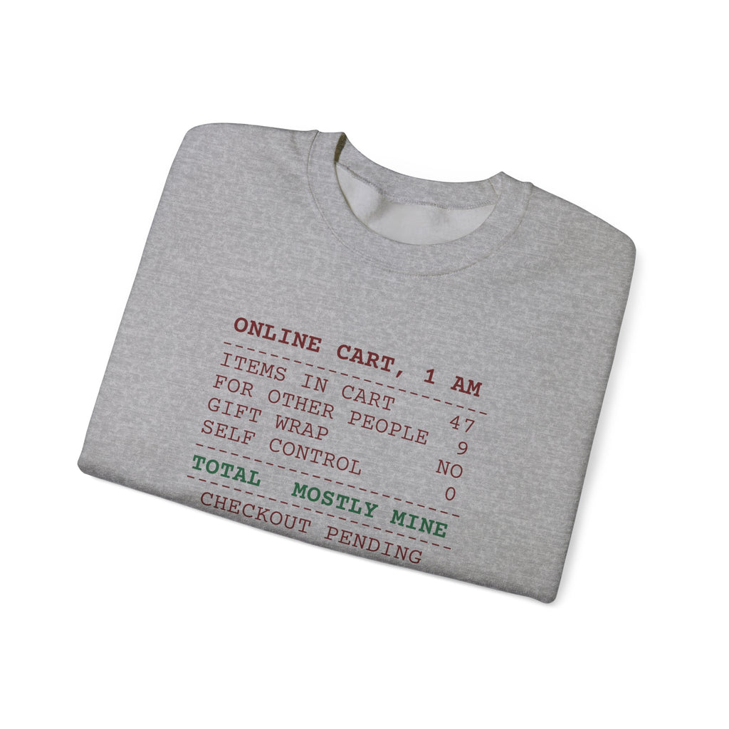 Funny Christmas Shopping Sweatshirt Items In Cart 47 Receipt