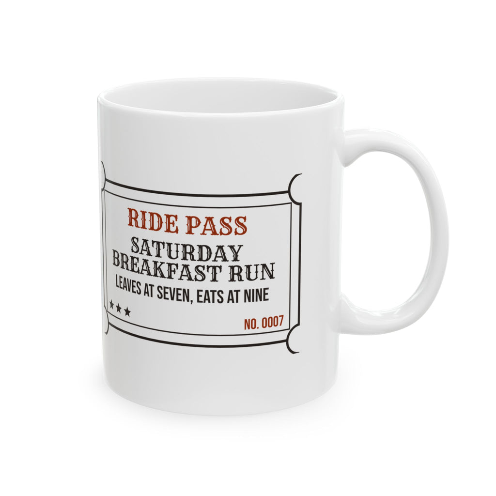 Motorcycle Mug Saturday Breakfast Run Ride Pass Ticket