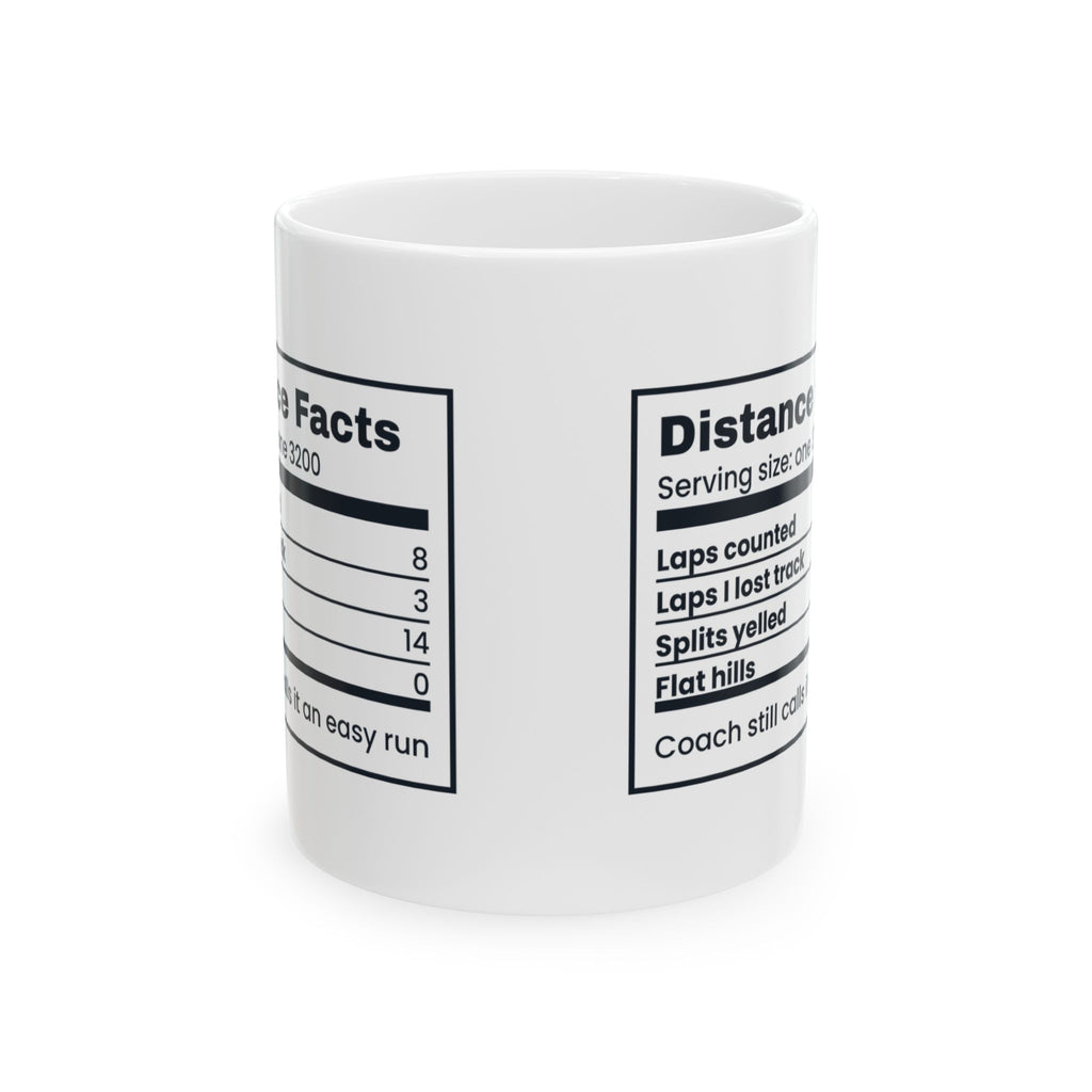 Funny Cross Country Track Coffee Mug Distance Facts Label