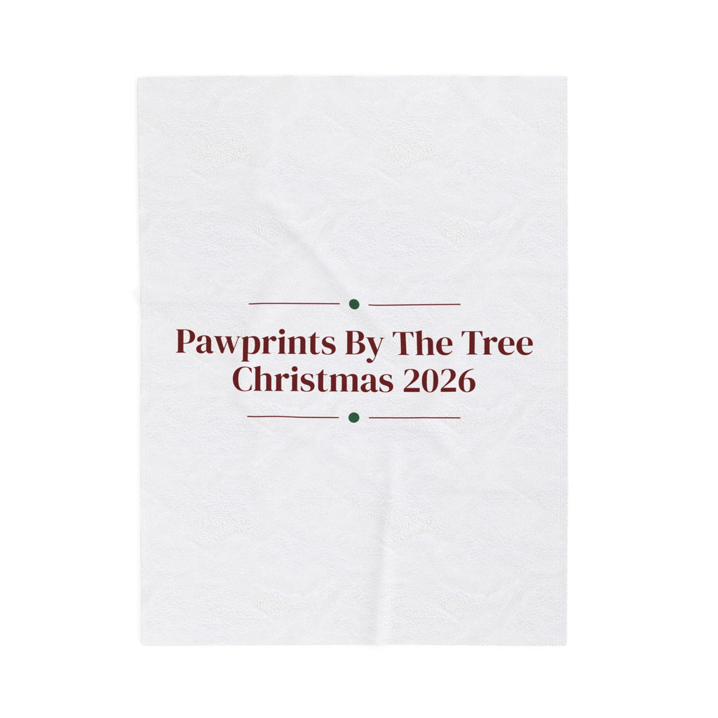 Christmas Dog Throw Blanket Pawprints By The Tree 2026
