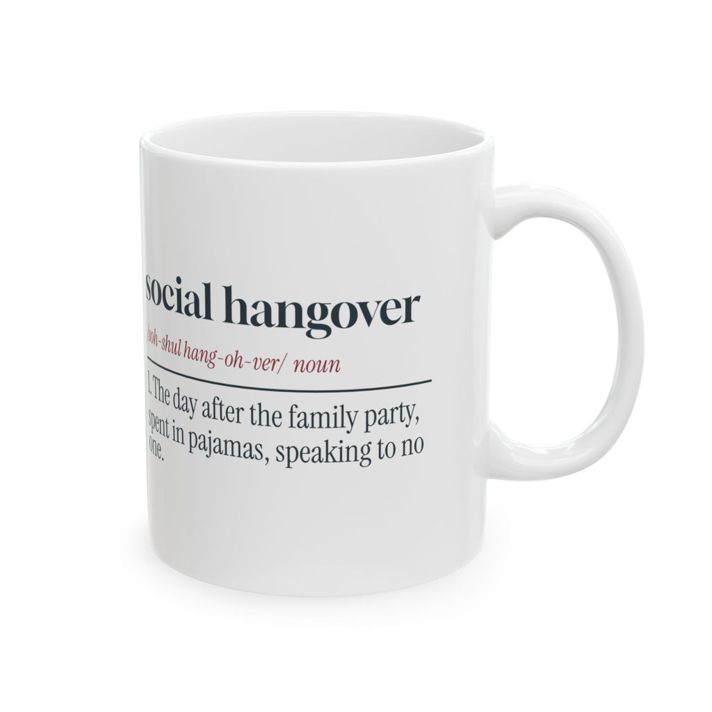 Funny Christmas Coffee Mug Social Hangover Definition For Introverts