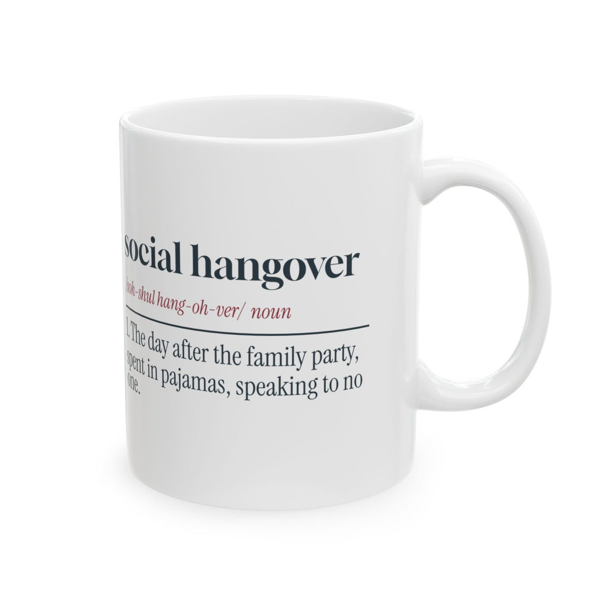 Funny Christmas Coffee Mug Social Hangover Definition For Introverts