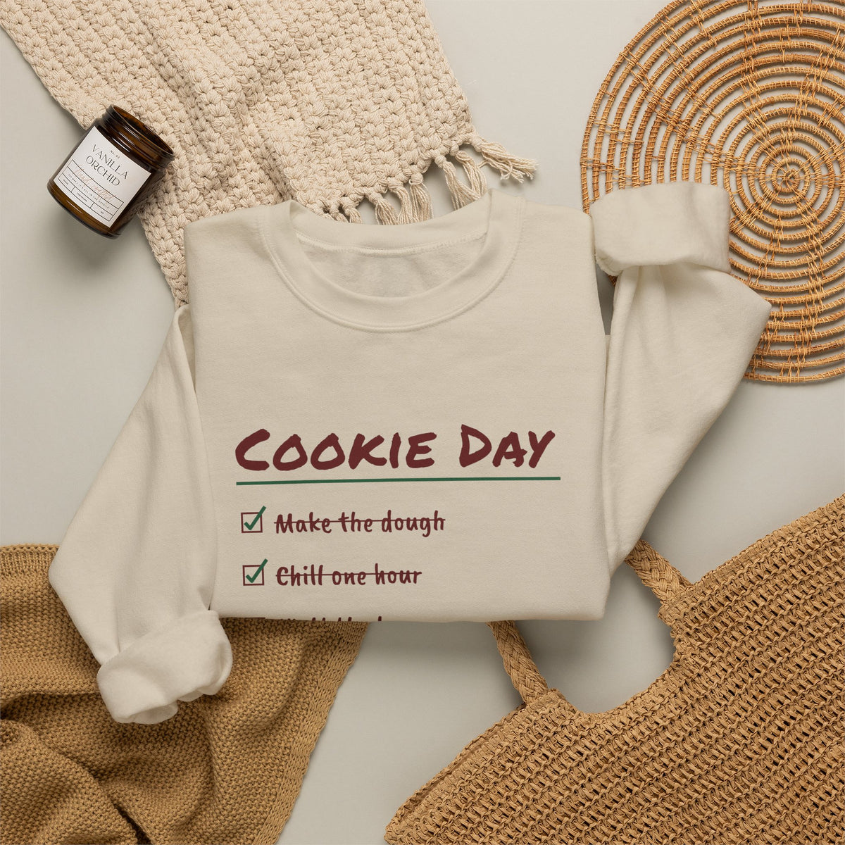 Funny Christmas Baking Sweatshirt Chill One Hour Eat Dough Instead