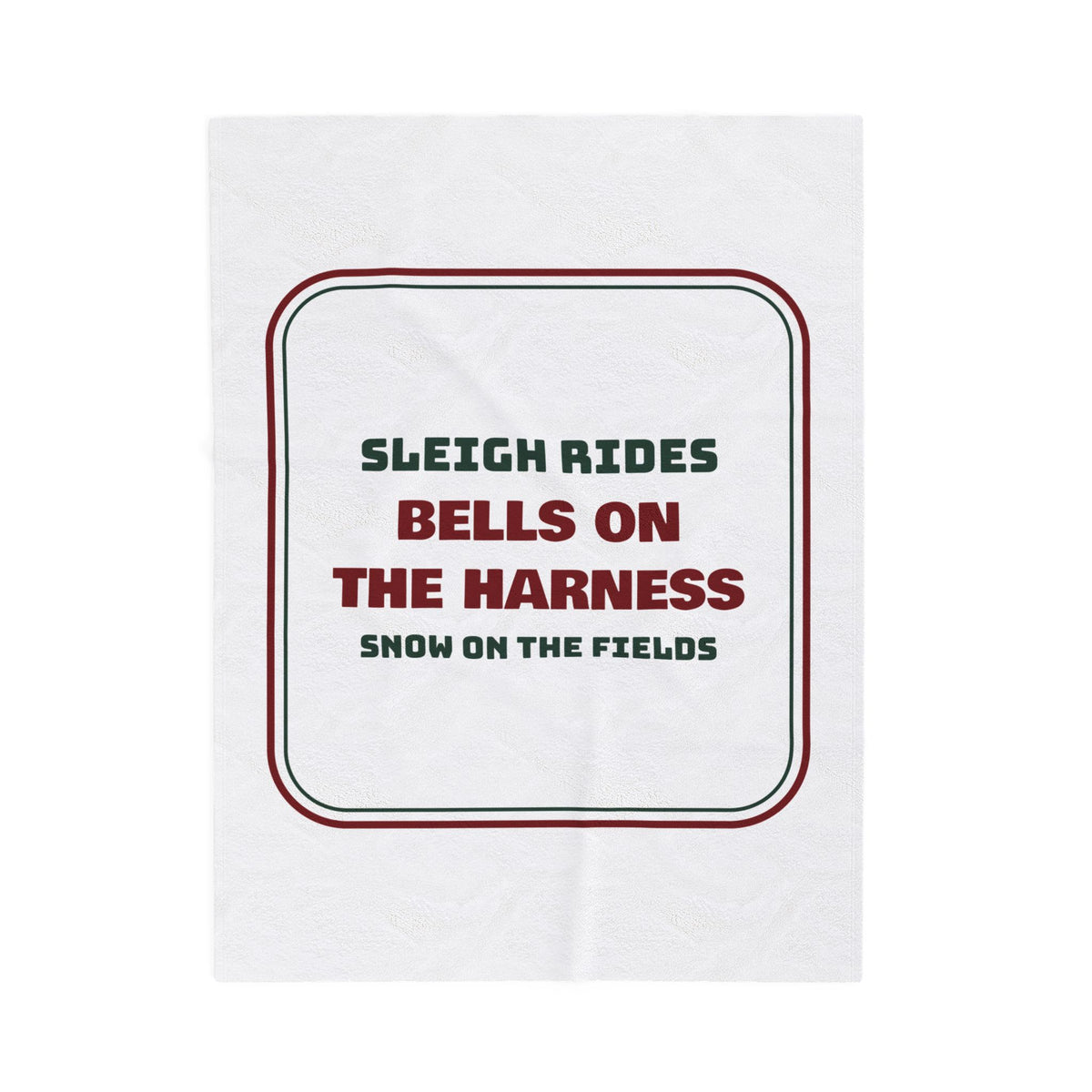 Christmas Throw Blanket Sleigh Rides Bells On The Harness Vintage Sign