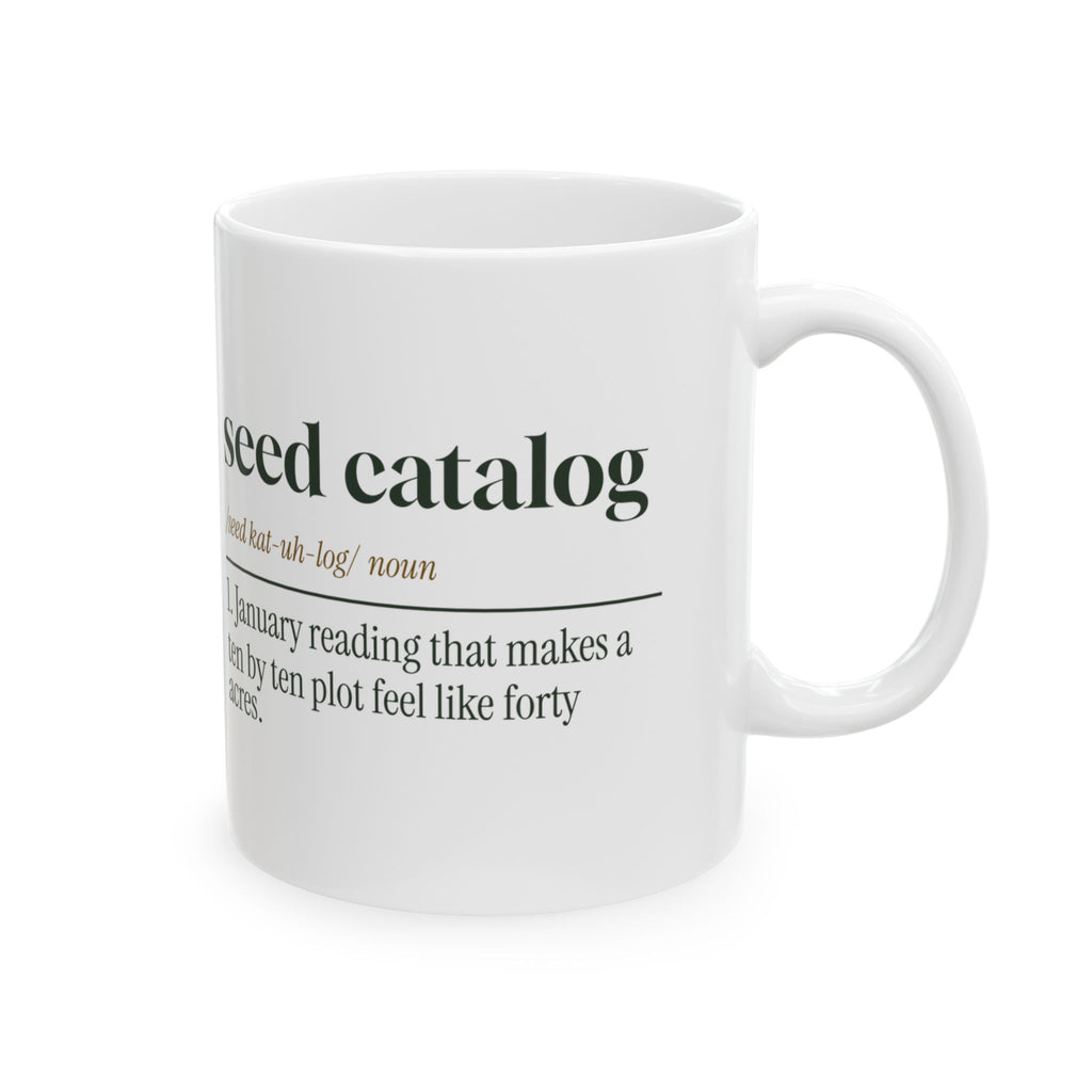 Funny Vegetable Gardener Coffee Mug Seed Catalog Definition