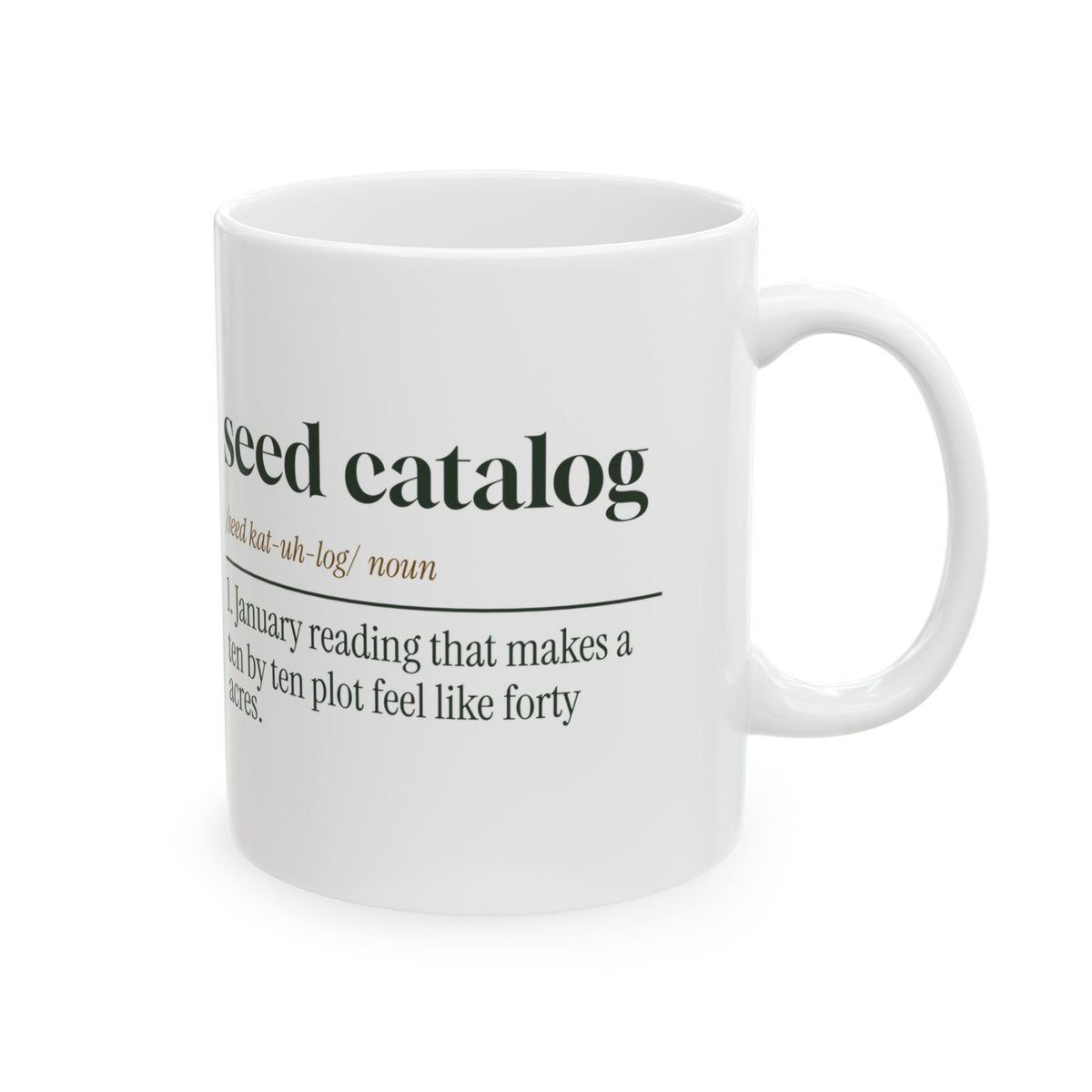 Funny Vegetable Gardener Coffee Mug Seed Catalog Definition