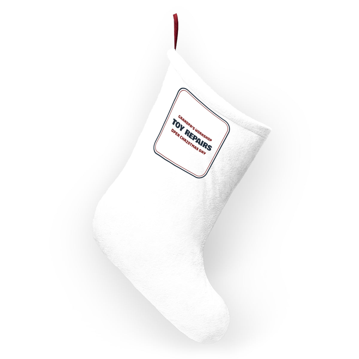 Funny Grandpa Christmas Stocking Grandpa's Workshop Toy Repairs