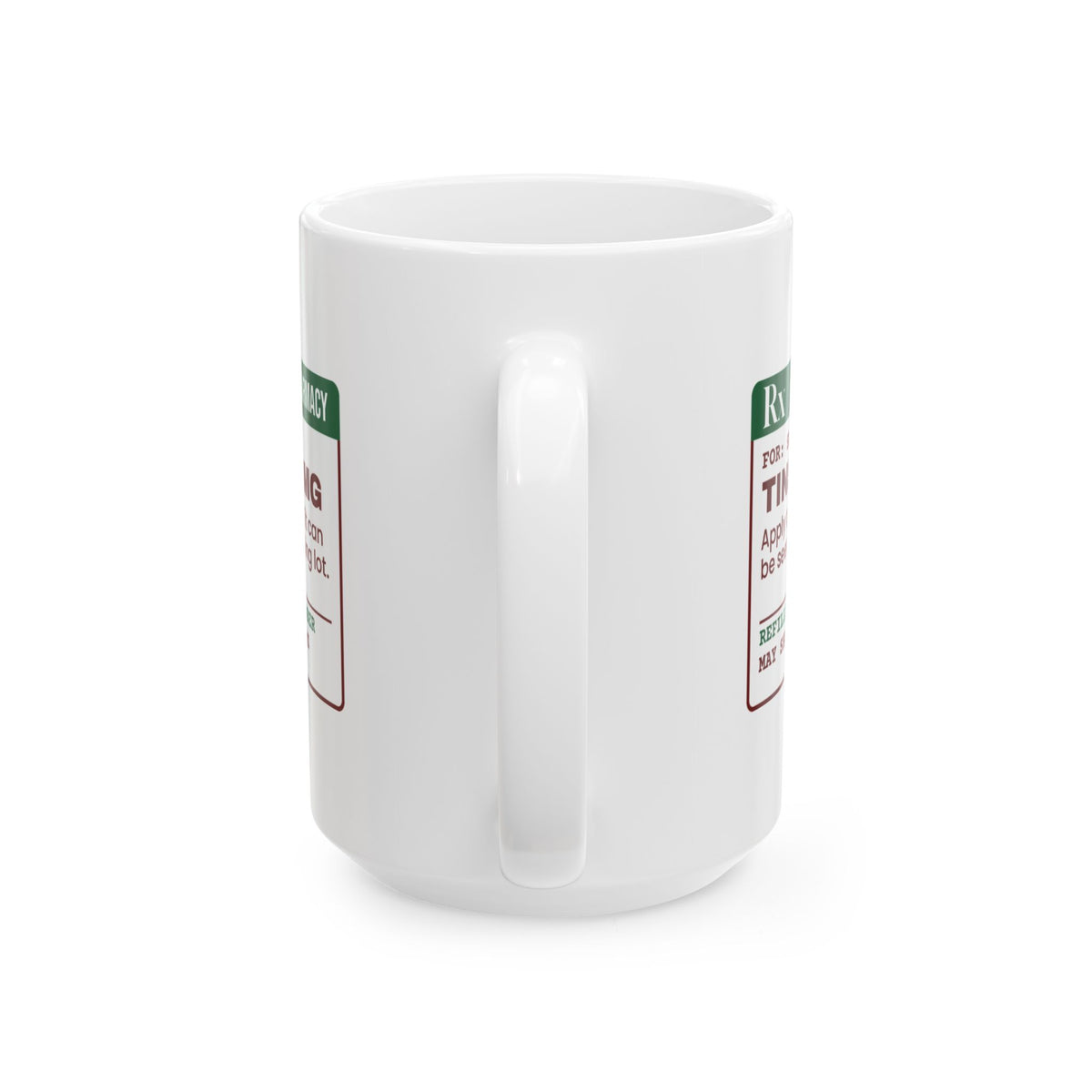 Funny Ugly Sweater Coffee Mug Tinsel 200mg Prescription Label