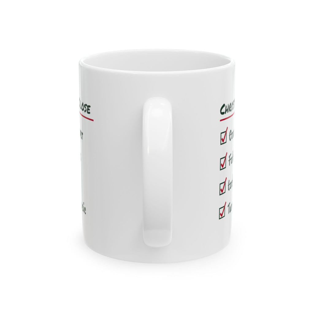 Funny Retail Christmas Coffee Mug Christmas Eve Close Checklist