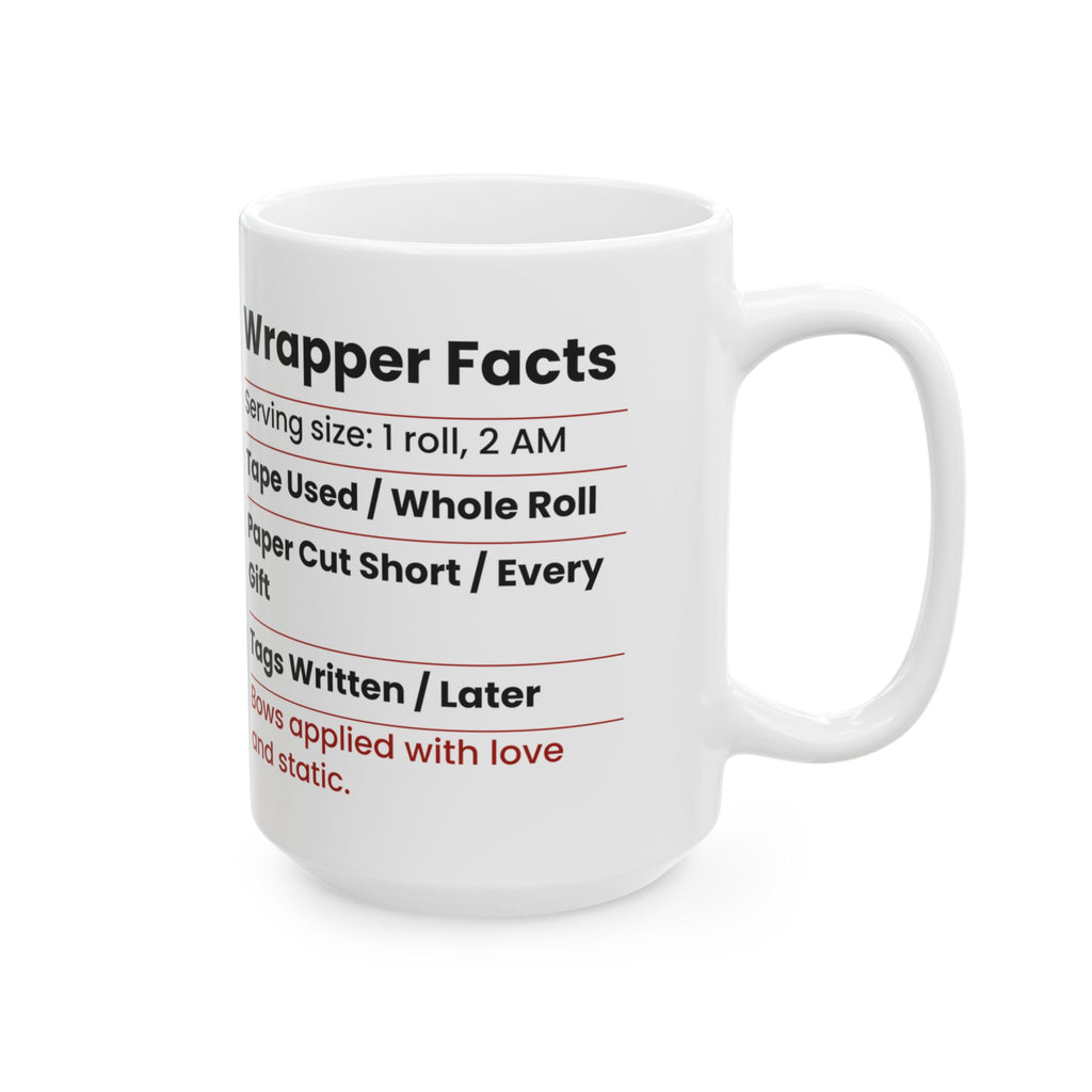 Funny Family Christmas Coffee Mug Wrapper Facts Nutrition Label