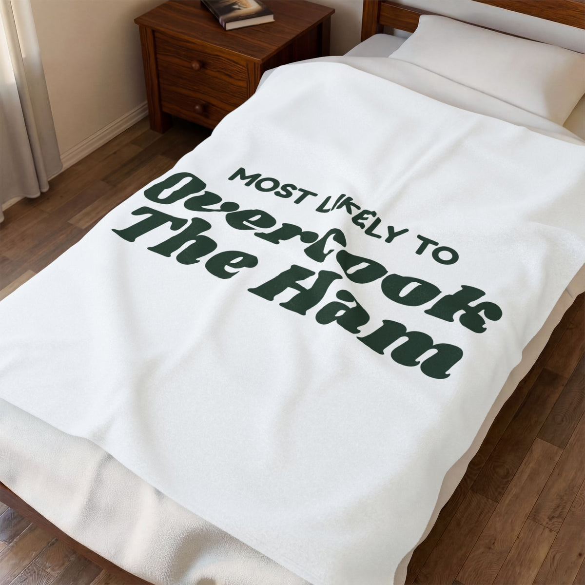 Funny Family Christmas Throw Blanket Most Likely To Overcook The Ham